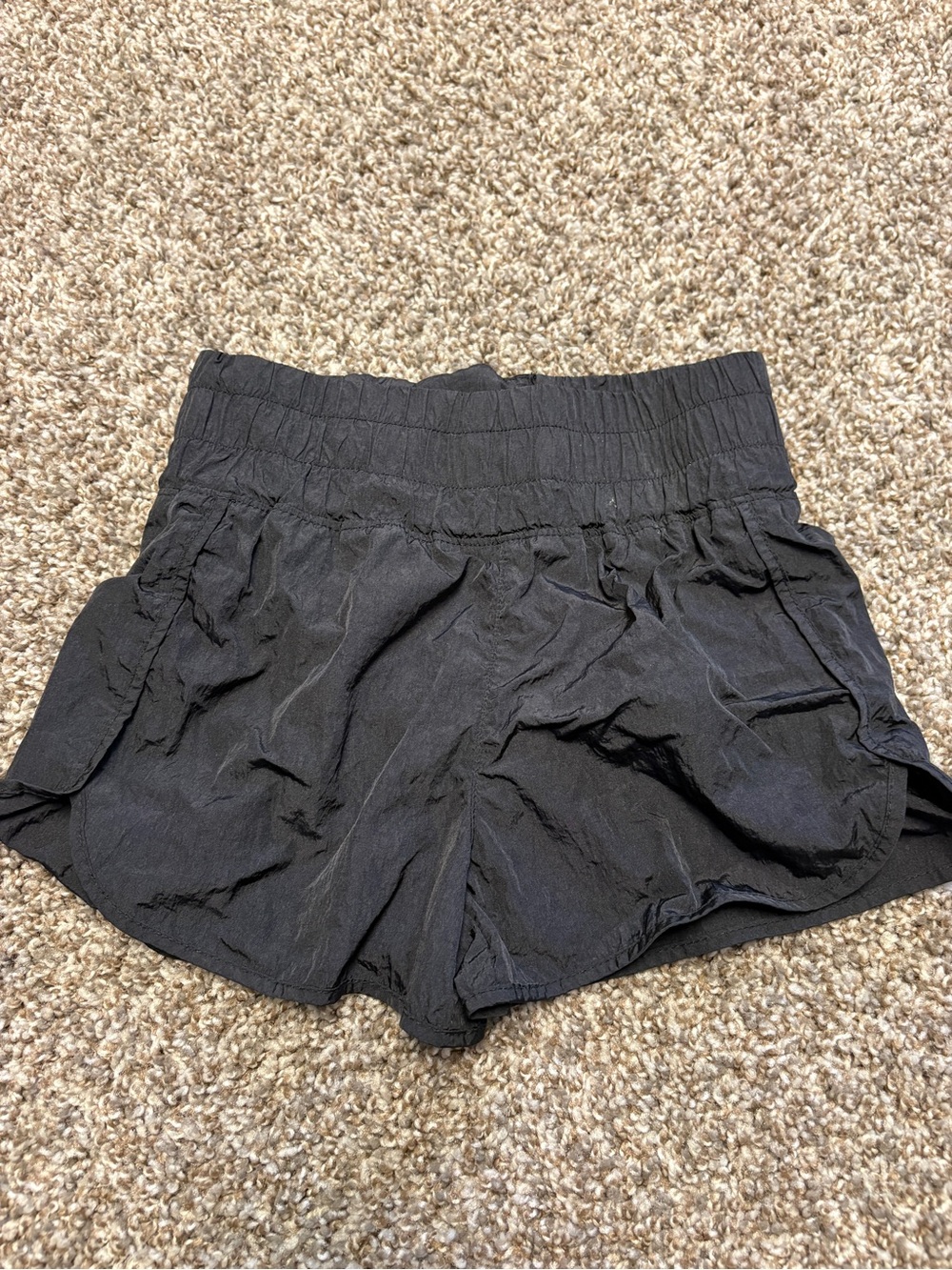 GB girls Black Elastic FP Dupe Smocked-Waist Casual Shorts